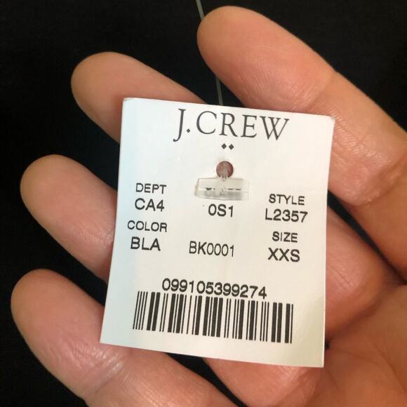 NWT J. Crew Factory Black Ponte Wrap Tie Waist Dress Sleeveless V-Neck - XXS - Picture 5 of 12